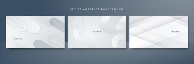 Set of white abstract background