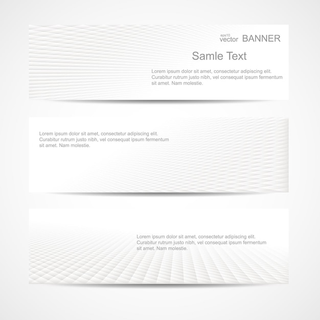 Set of white abstract banners