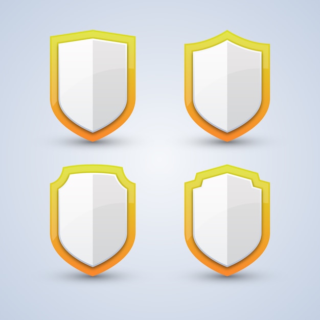 Set of white shields