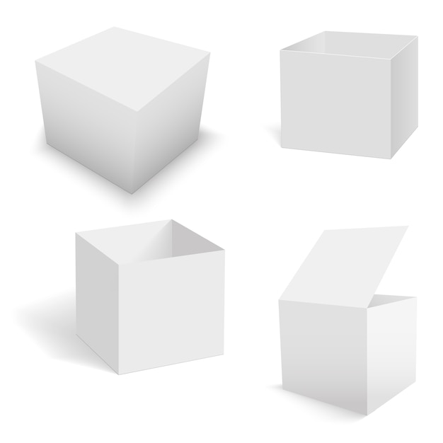 Set of white square boxes templates.