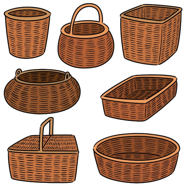 set of wicker baskets