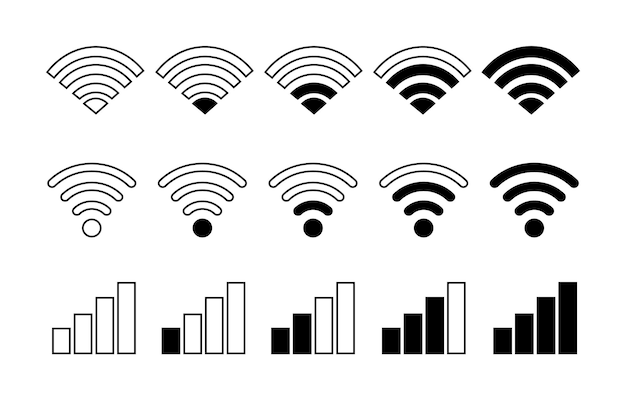 Set of wifi icons Collection Wi fi for phone computer and devices