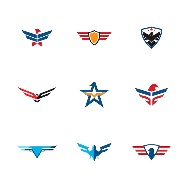 Set Wing Army logo template