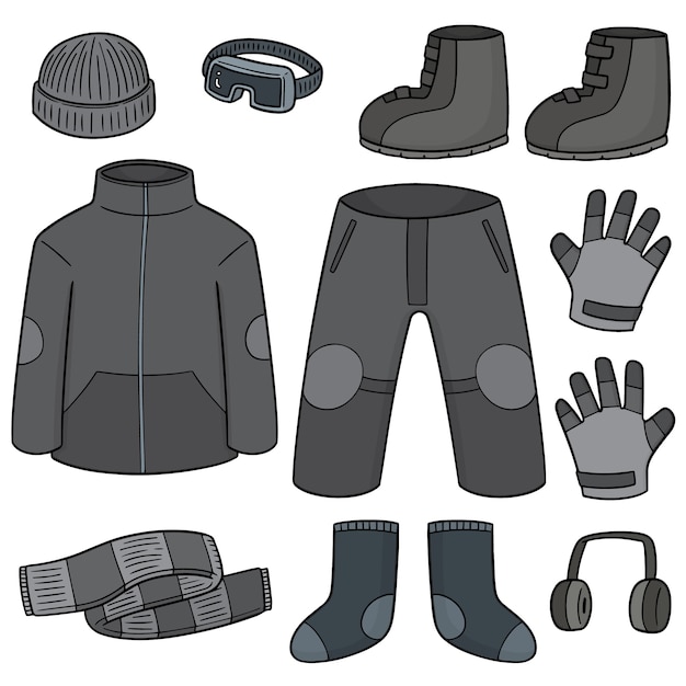 set of winter clothes