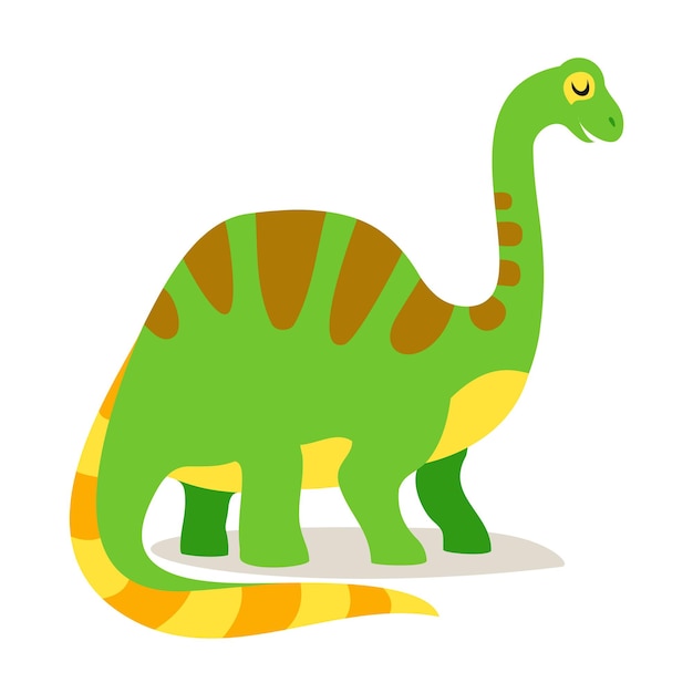 Set with cartoon dinosaurs isolated on a white background Vector illustration for printing