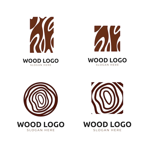 Set of wood texture logo design