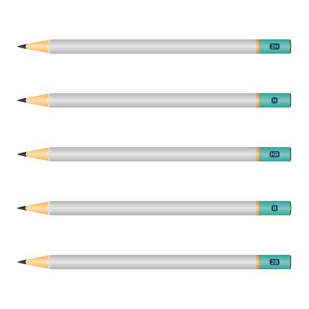 Set of wooden pencils isolated