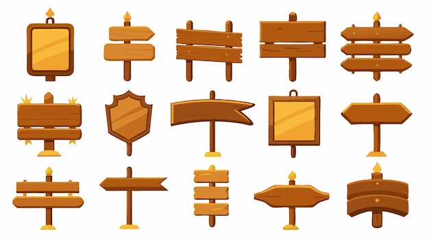 a set of wooden signs with different shapes and sizes of different sizes