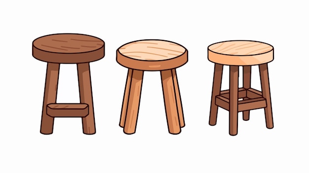 a set of wooden stools with one that saysstool