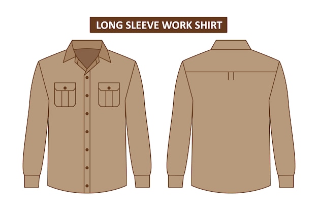 Set of work shirt with pocket