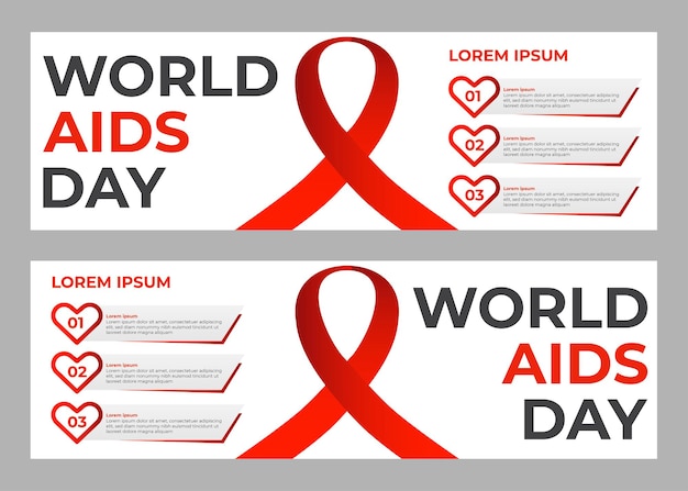 set of world aids day banner template