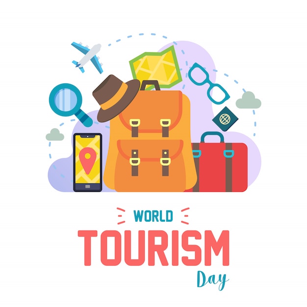 Set of World Tourism Day Icon colorful vector