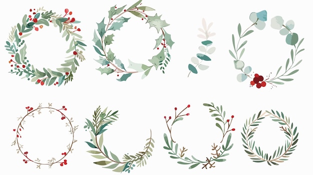 Vector a set of wreaths with the words peace on the top