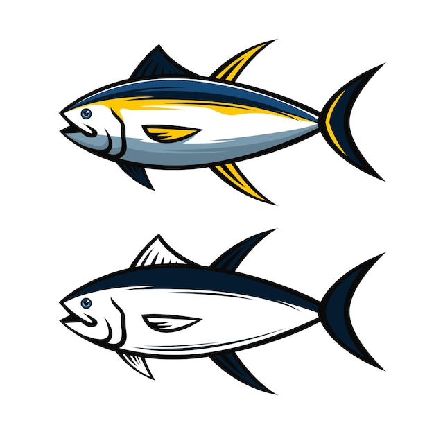 Set of yellowfin tuna vector illustration