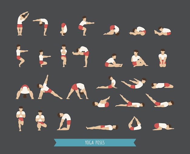 Set of yoga poses