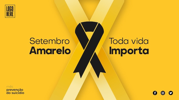 setembro amarelo social campaign background design