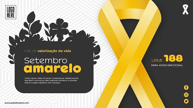 setembro amarelo social campaign background element