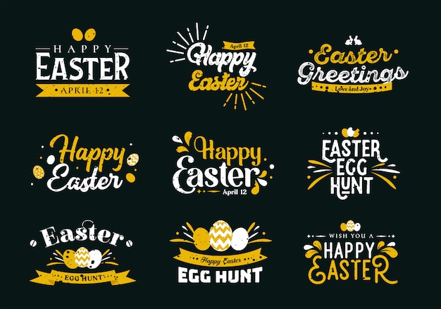 Sets of Easter Typography