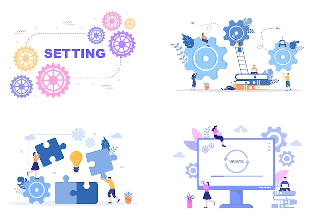 Setting Flat Design Illustration