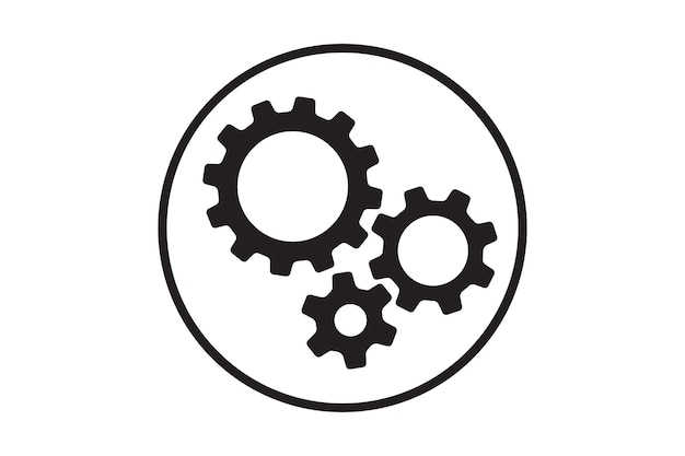 Setting icon vector with work cog gear element Cogweel mechanism symbol