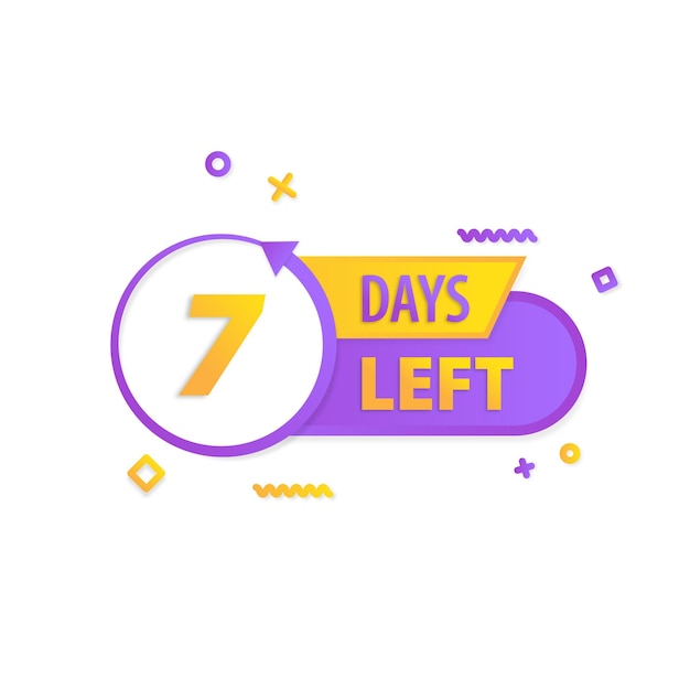 Seven days left countdown tag