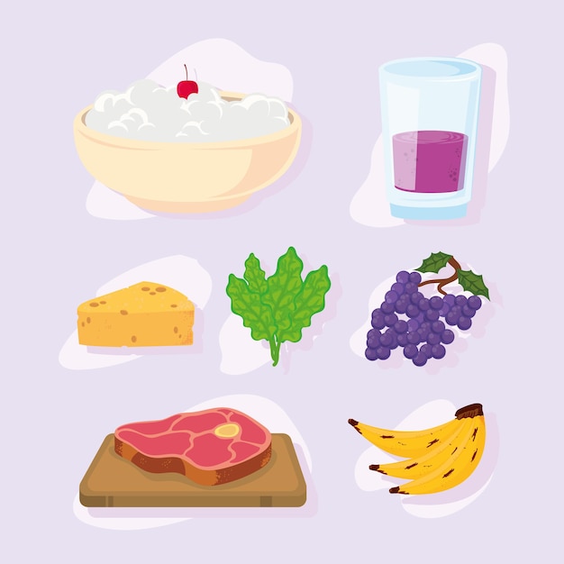 Seven food icons