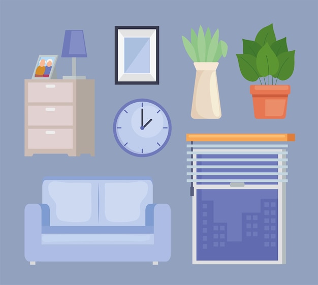 Seven furniture home icons