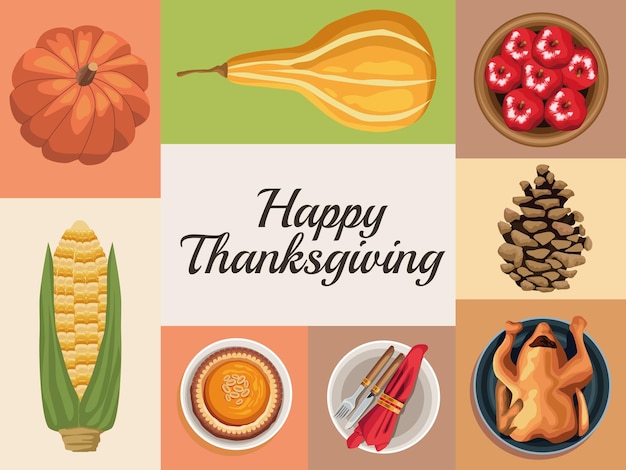 Seven thanksgiving food icons