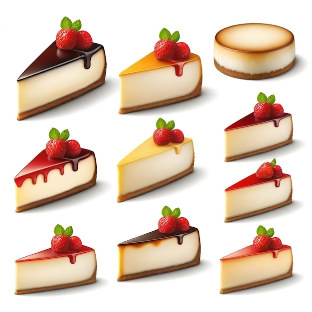 several different types of cheesecakes including one with raspberry and raspberry