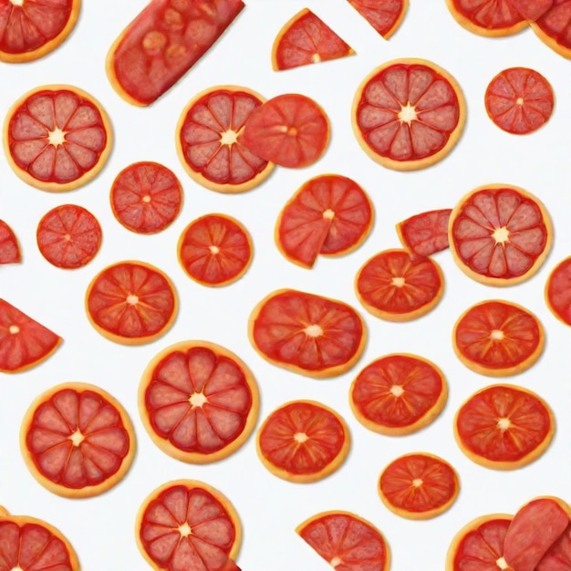 several different types of grapefruit are displayed on a white surface