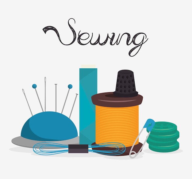 sewing kit isolated icon design