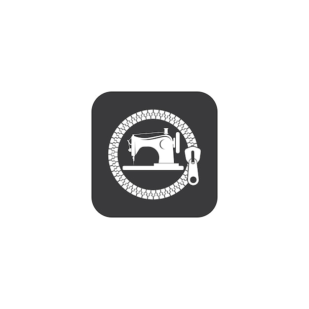 Sewing machine icon logo vector