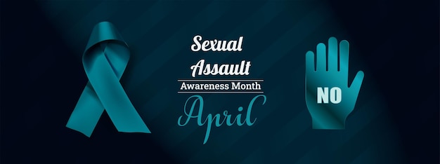 Sexual Assault Awareness Month April concept with ribbon