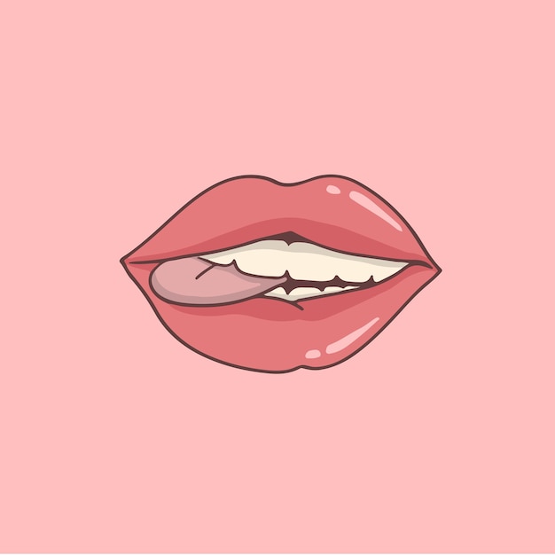 Vector sexy lip symbol vector illustration