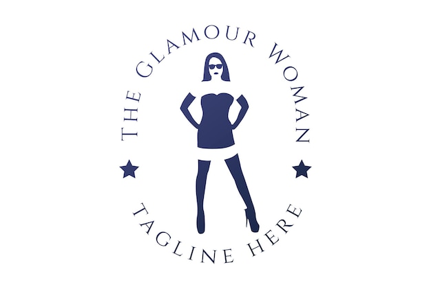 Sexy Woman Girl Lady for Model Dance or Beauty Fashion Logo Design