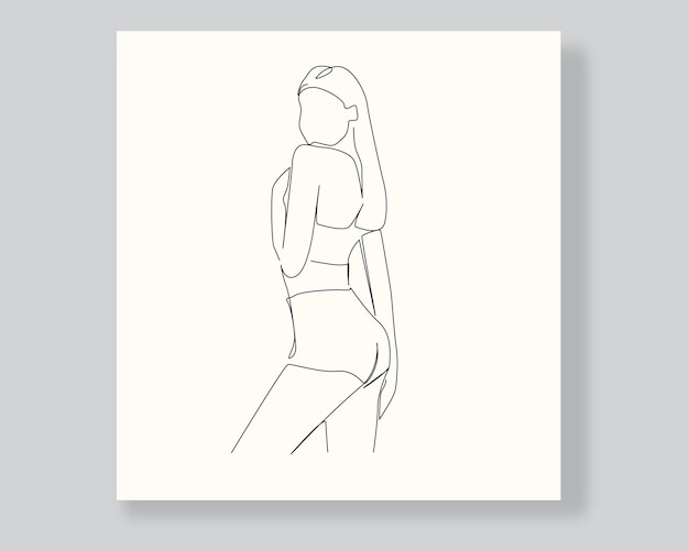 sexy women line art or continuous one line illustration