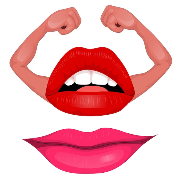 Sexy women red lips vector illustration