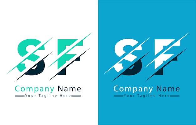 Vector sf letter logo vector design concept elements