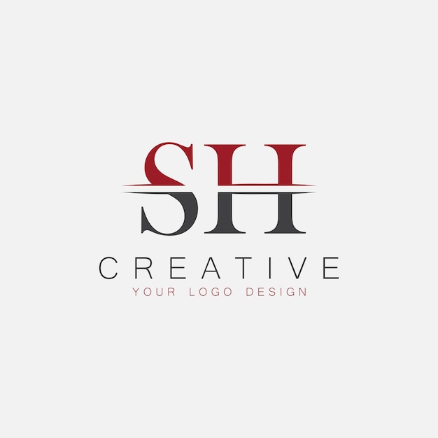 SH initial monogram with letter creative logo