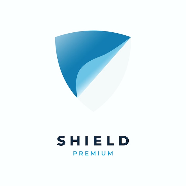 Vector shade of blue folded shield vector logo