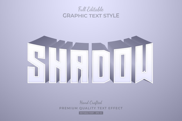 Shadow 3d Elegant Editable Text Style Effect Premium