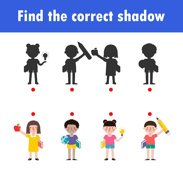 Shadow Matching Game for kids Visual game for kid find the correct Shadow Instructional media