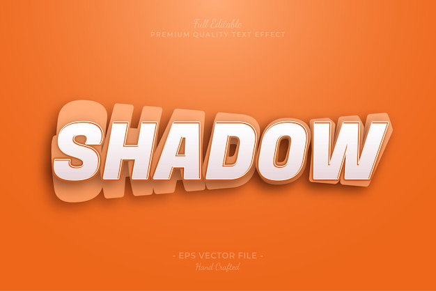 Shadow Orange Editable 3D Text Style Effect Premium