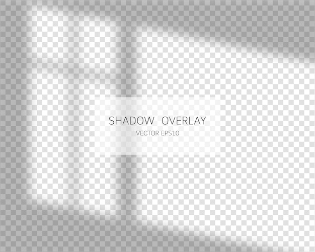 Shadow overlay effect. Natural shadows from window isolated on transparent background. illustration.