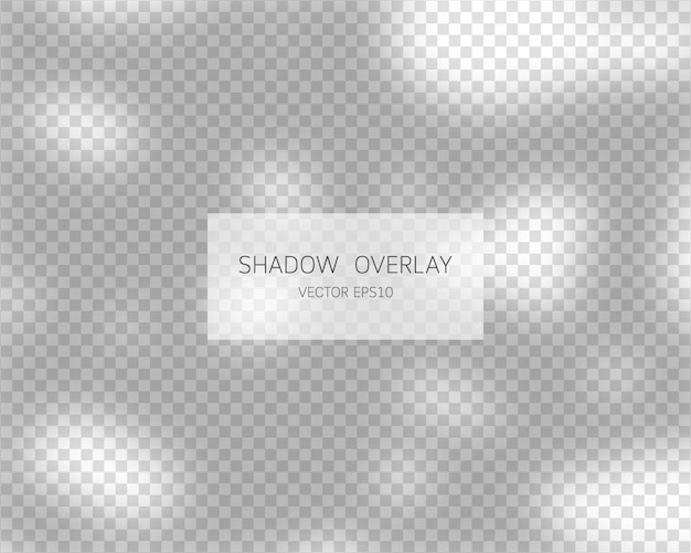 Vector shadow overlay effect natural shadows isolated on transparent background