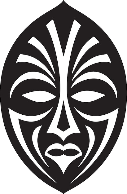 Shadows of Tradition Vector Logo of Tribal Mask Art Mystic Visage African Tribal Mask Vector Logo