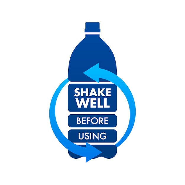 Shake well before using label Vector stock illustration