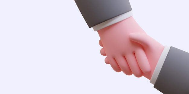 Shaking hands 3d Realistic image symbol of agreement agreement