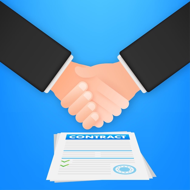 Shaking hands Contract agreement Successful transaction Vector stock illustration