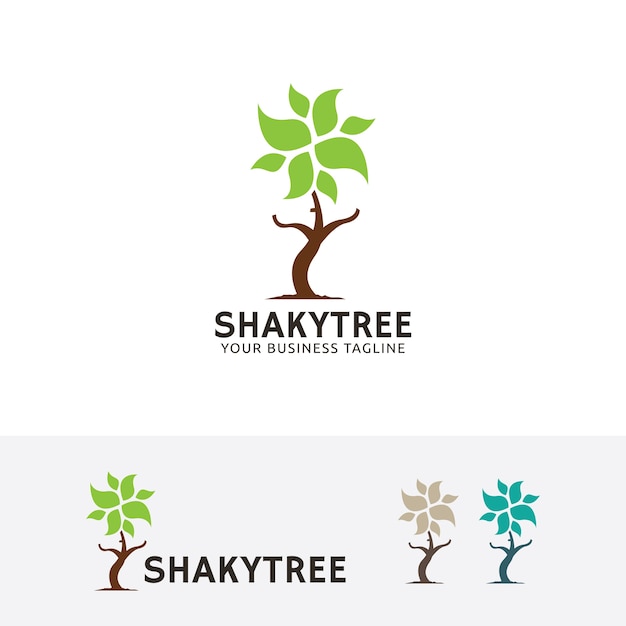 Shaky tree vector logo template